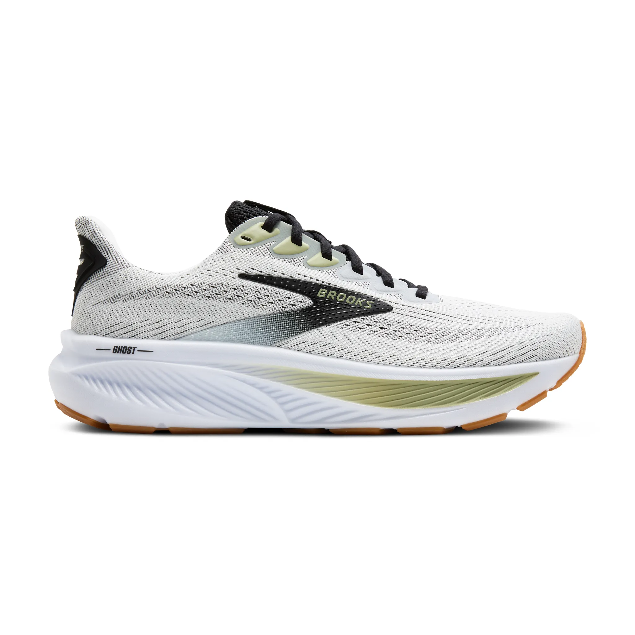 Brooks Mens Ghost 17 - Style 110442-191 WHITE/BLACK/TEA - Whaite/Black/Tea