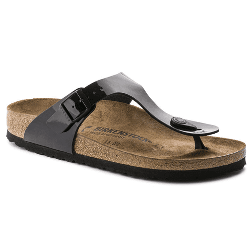 Birkenstock Gizeh Birko-flor - Style 0043661 / BLACK PATENT BIRKO-FLOR