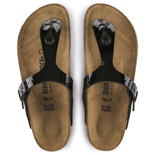 Birkenstock Gizeh Birko-flor - Style 0043661 / BLACK PATENT BIRKO-FLOR - Image 3