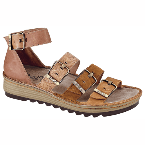 Naot Women's Begonia - Style 17102-SDE/DUN - Oily Dune Nubuck/Desert Suede/Sork Leather/Latte Brown Leather