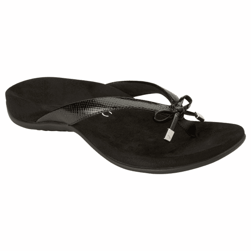 Vionic Bella II Toe Post - Style 10000448-BLKLZD - Black, Black Lizard, Blue, Denim, Gold Cork, Navy Lizard, Pewter, Purple Lizard, Red Lizard, Red Patent, Tortoise, White, White Floral