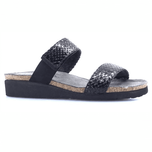 Naot Women's Blake - Style 4024-NLT - Black Velvet Nubuck/Black Braid