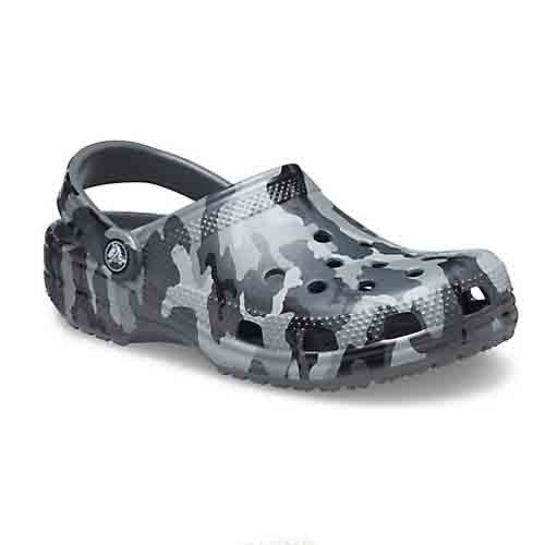 CROCS CLASSIC PRINTED CAMO SLATE GREY RIGHT ANGLED