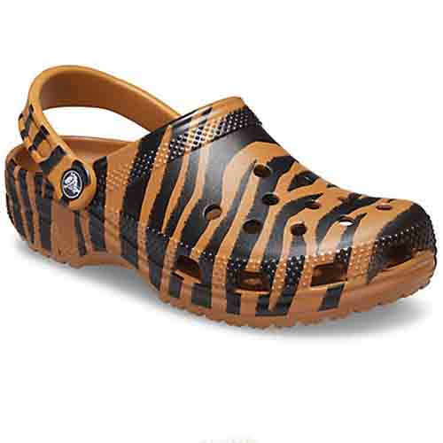 Crocs Classic - Style 206676-GOLD - Dark Gold/Zebra Print