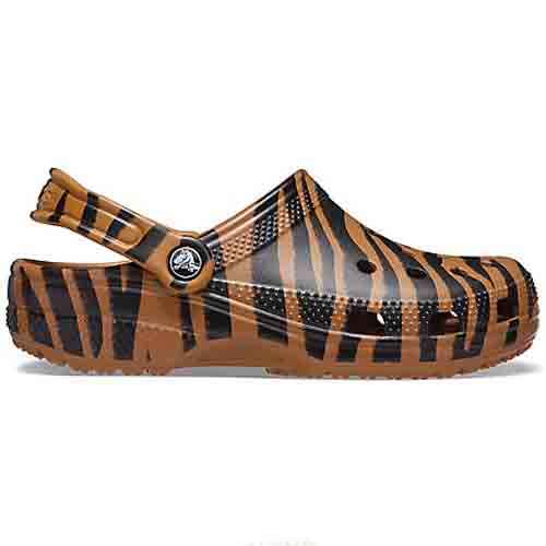 Crocs Classic - Style 206676-GOLD - Dark Gold/Zebra Print - Image 4