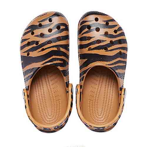 Crocs Classic - Style 206676-GOLD - Dark Gold/Zebra Print - Image 3