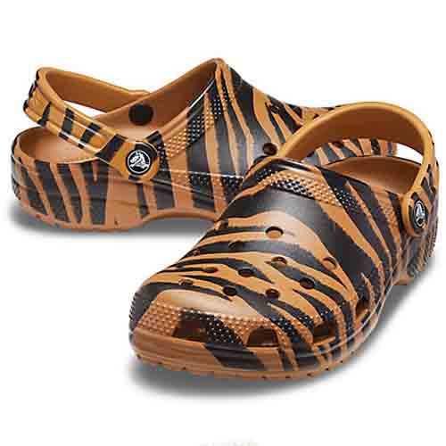 Crocs Classic - Style 206676-GOLD - Dark Gold/Zebra Print - Image 2