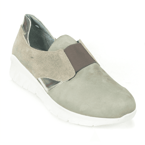 Naot Women's Intrepid - Style 18017-NPAGRY - Grey Nubuck/ Beige Leather