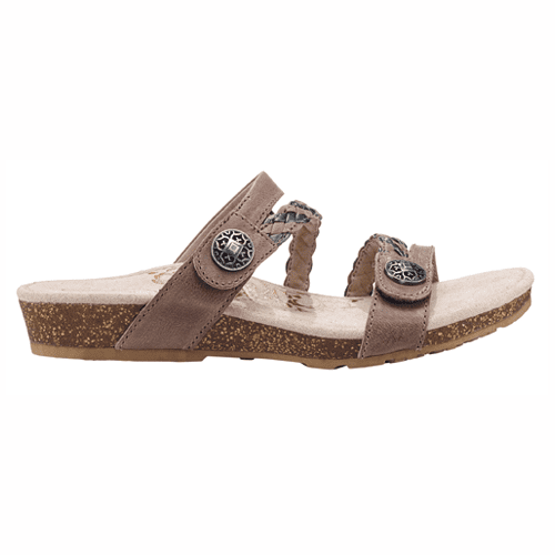 Aetrex Women's Janey Braided Slide - Style SC536 JANEY Q BRAID STRAP SLID - Stone