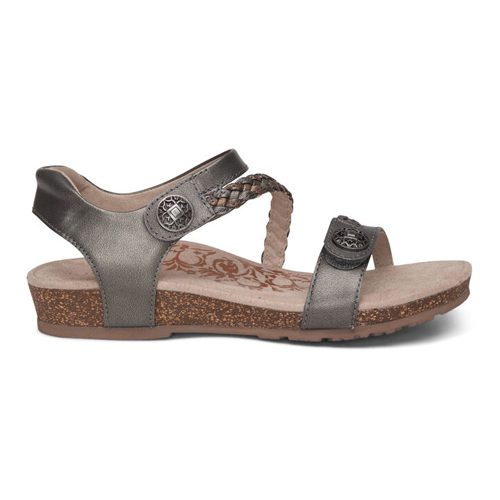 Aetrex Women's Jillian Quarter Braided Strap - Style SC465 JILLIAN Q BRAID STRAP - Gunmetal - Image 3