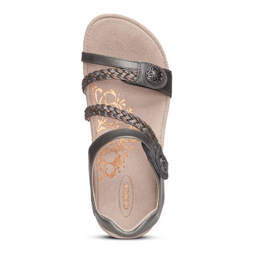 Aetrex Women's Jillian Quarter Braided Strap - Style SC465 JILLIAN Q BRAID STRAP - Gunmetal - Image 5