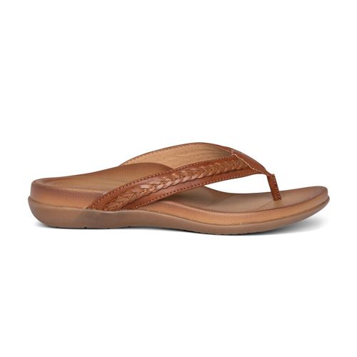 Aetrex Women's Emmy Braided Thong - Style AE682 - Brown - Image 2