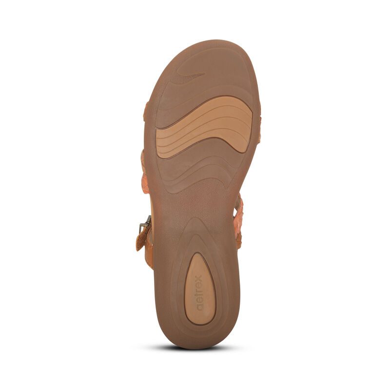 Aetrex Women's Brielle Slip On Sandal - Style DS402 - Brown - Image 6