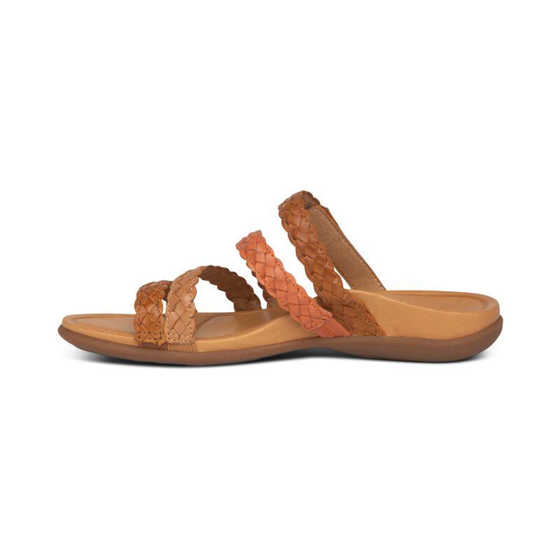 Aetrex Women's Brielle Slip On Sandal - Style DS402 - Brown - Image 4