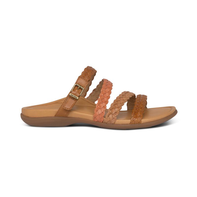 Aetrex Women's Brielle Slip On Sandal - Style DS402 - Brown - Image 2