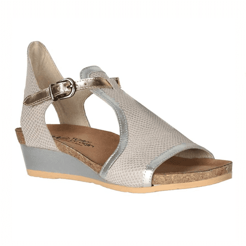 Naot Women's Fiona - Style FIONA- WBQ - Beige Lizard Lthr/Silver Luster Lthr/Rose Gold Lthr