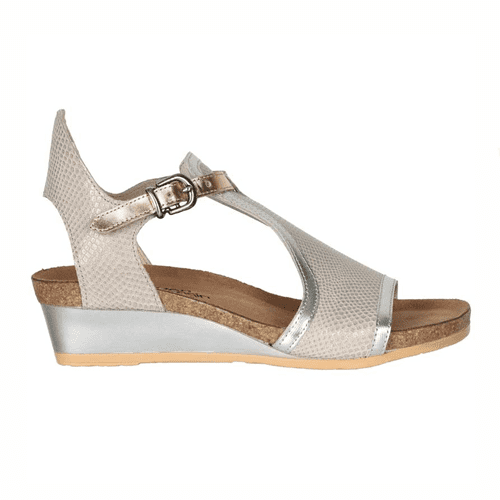Naot Women's Fiona - Style FIONA- WBQ - Beige Lizard Lthr/Silver Luster Lthr/Rose Gold Lthr - Image 2