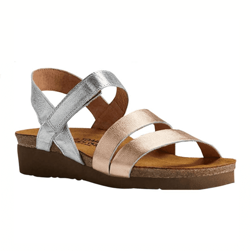 Naot Women's Kayla - Style KAYLA-NUX - Silver Leather/Rose Gold