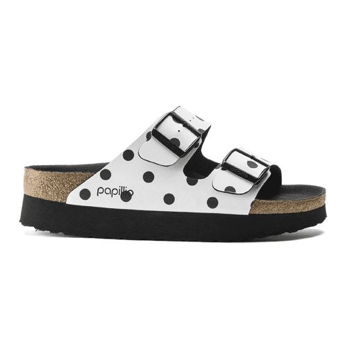 Birkenstock Arizona BF - Style ARIZONA 1015878 PLAT. BF NAR - WHITE/BLACK DOTS - Image 2