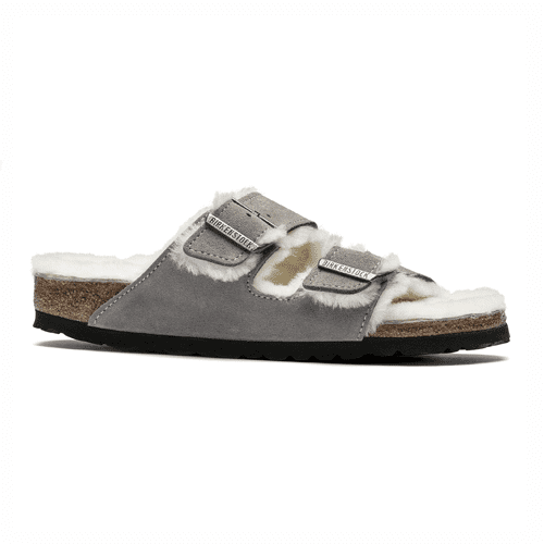 Birkenstock Arizona SD Shearling - Style ARIZONA 1017402&3 SD SHEARLING REG/NARROW - Stone Coin/Natural Shearling - Image 2