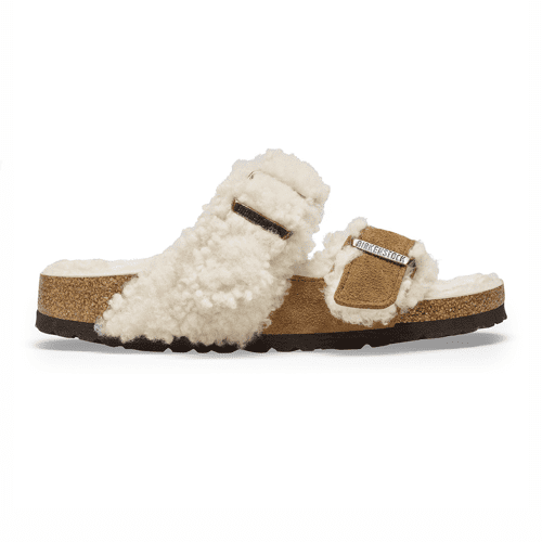 Birkenstock Arizona Shearling - Style ARIZONA 1025564 SHEARLING NAR - Teddy Natural/Mink - Image 2