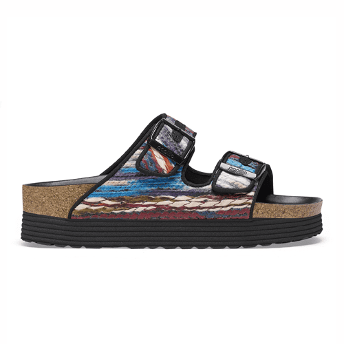 Birkenstock Arizona Platform - Style ARIZONA PLAT 1025454 NAR - Multi Yarn Turqoise - Image 2
