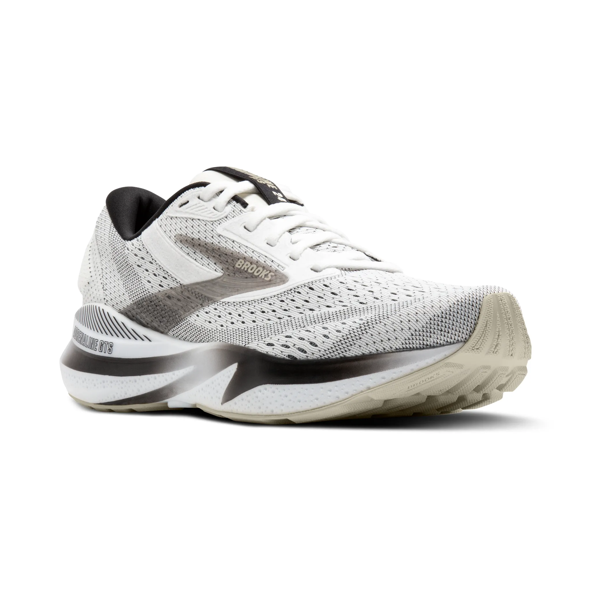 Brooks Mens Adrenaline GTS 24 - Style 110437-126 WHITE/BLACK/PELICAN - White/Black/Peclican - Image 7