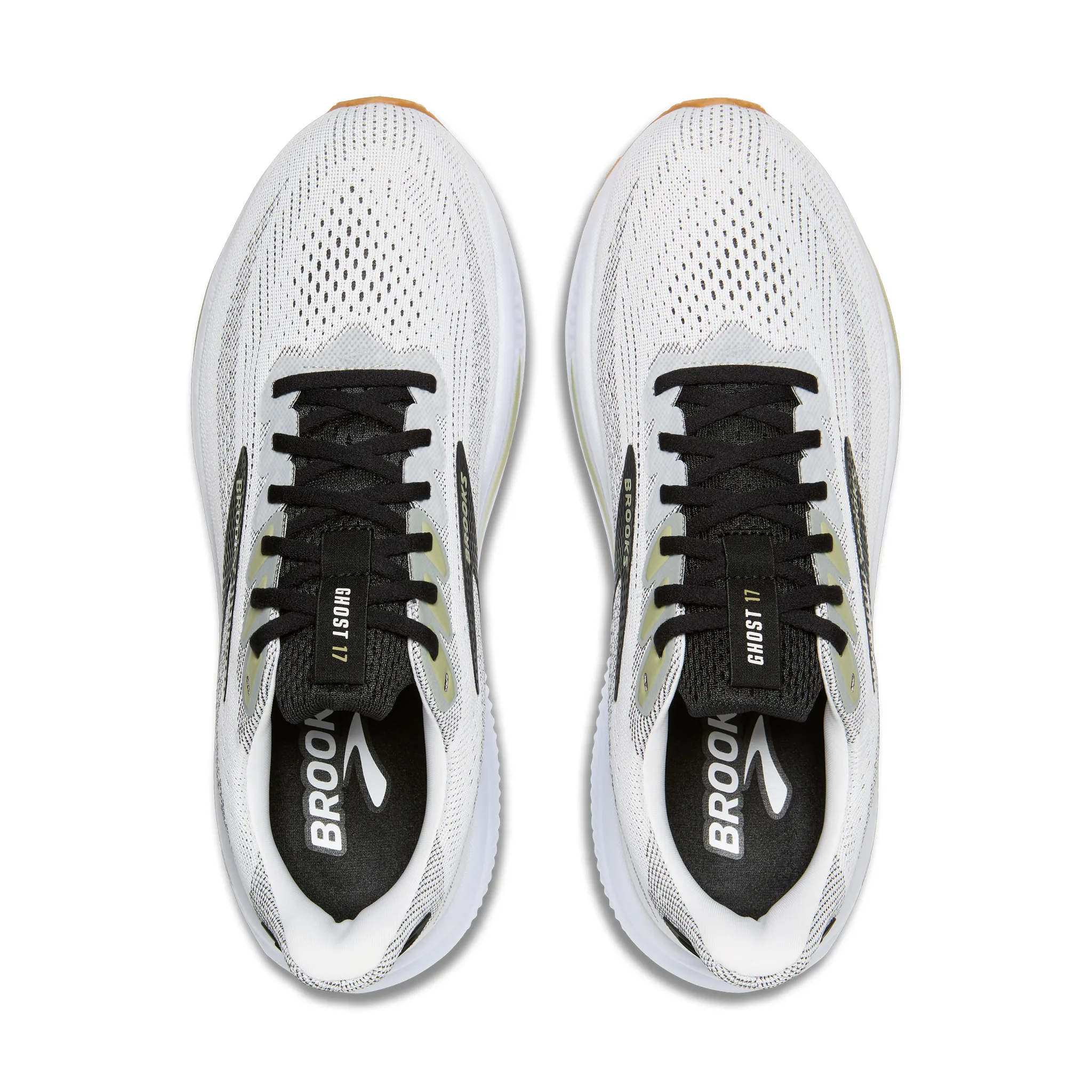 Brooks Mens Ghost 17 - Style 110442-191 WHITE/BLACK/TEA - Whaite/Black/Tea - Image 6
