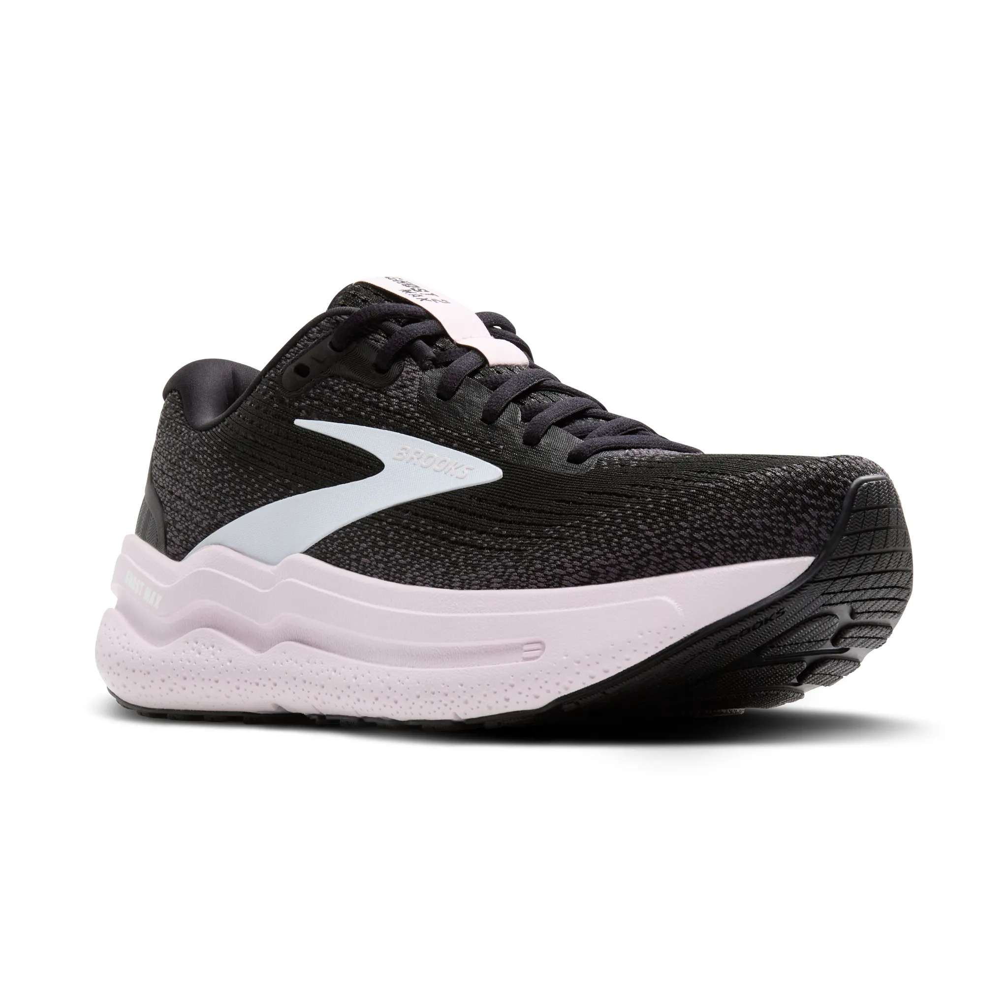 Brooks Womens Ghost Max 2 - Style 120420-077 BLACK/WHITE/ORCHID ICE - Image 2